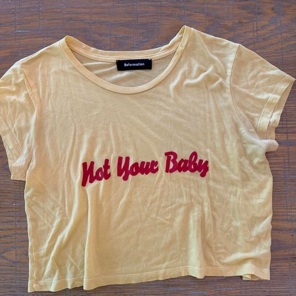 Reformation Women's Yellow Crop-top